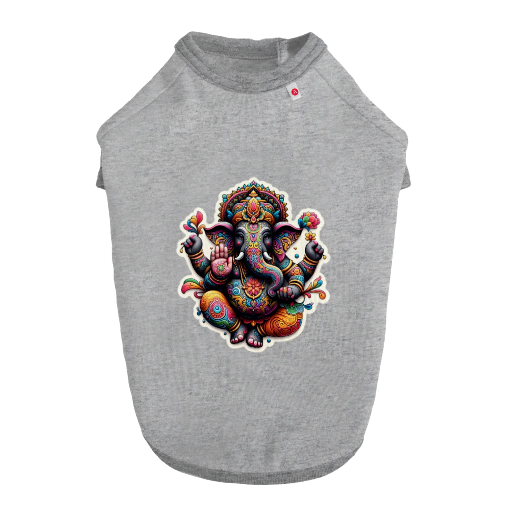 psychedelic mountainのganesha Dog T-shirt