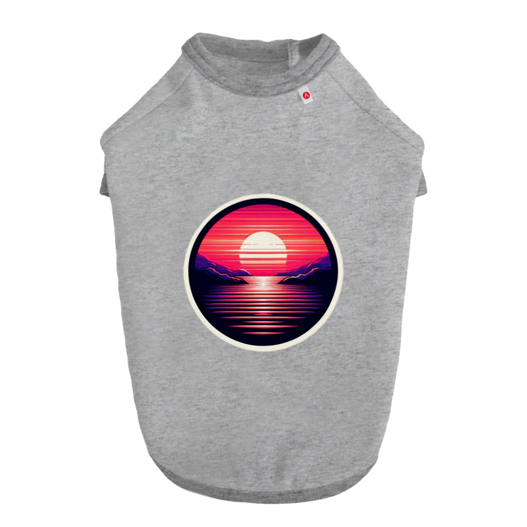 psychedelic mountainのsun set Dog T-shirt