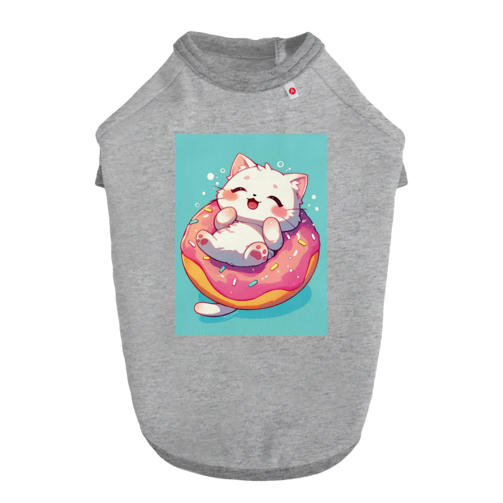 AQUAMETAVERSEの子猫ドーナツ浮輪楽む　　なでしこ1478 Dog T-shirt