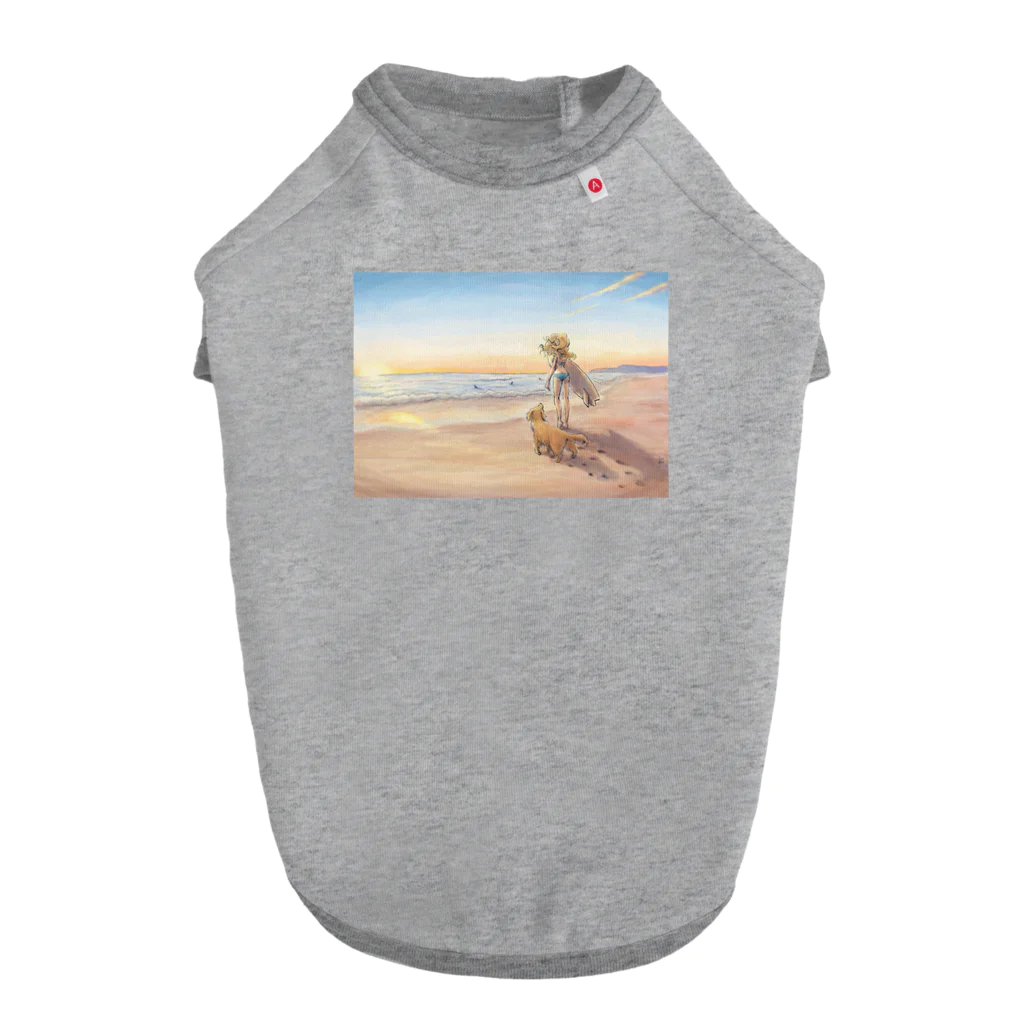 サトウノリコ*のsunrise beach Dog T-shirt