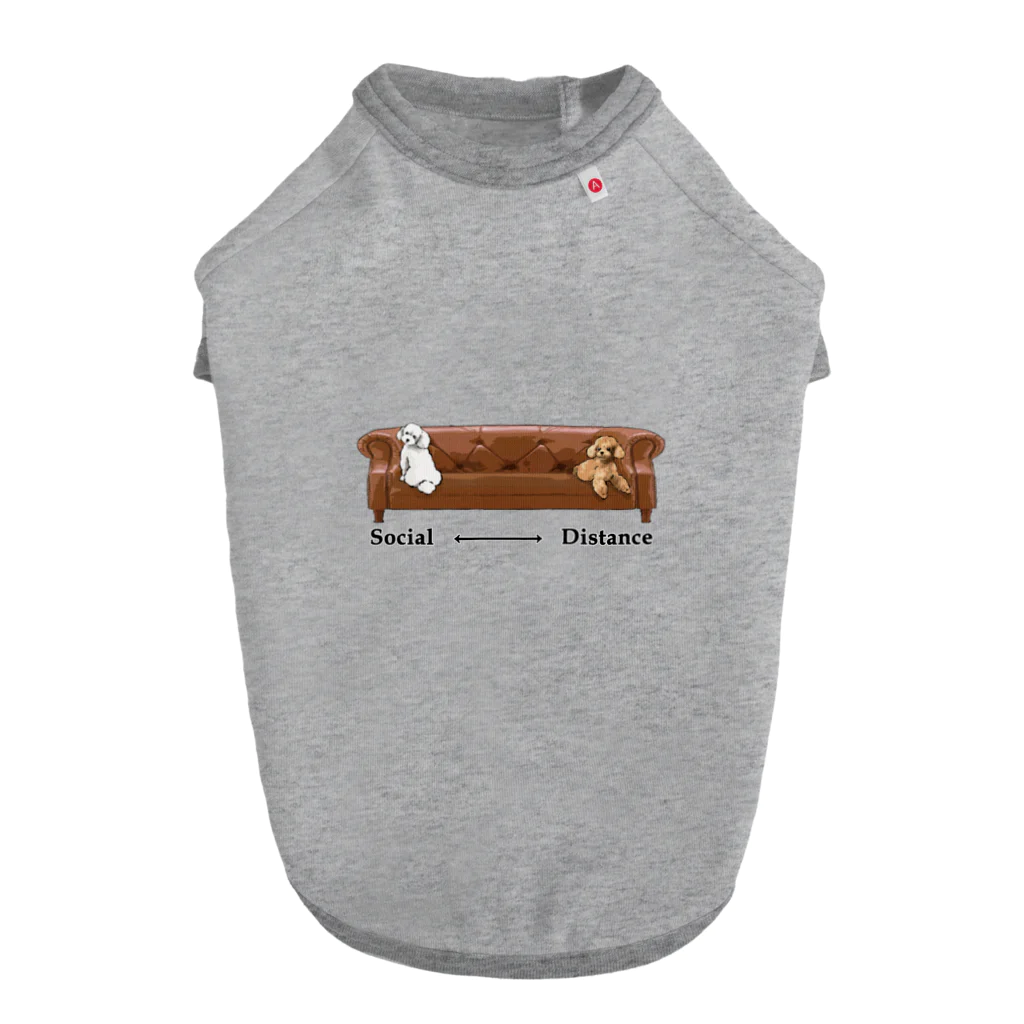 犬グッズの店しえるぶるーのソーシャルディスタンス　プードル Dog T-shirt