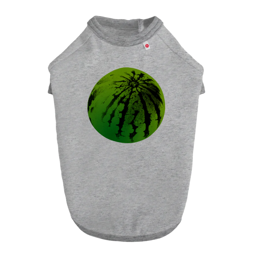 ヨープキャンが気になったのすいか -watermelon- 丸 ドッグTシャツ