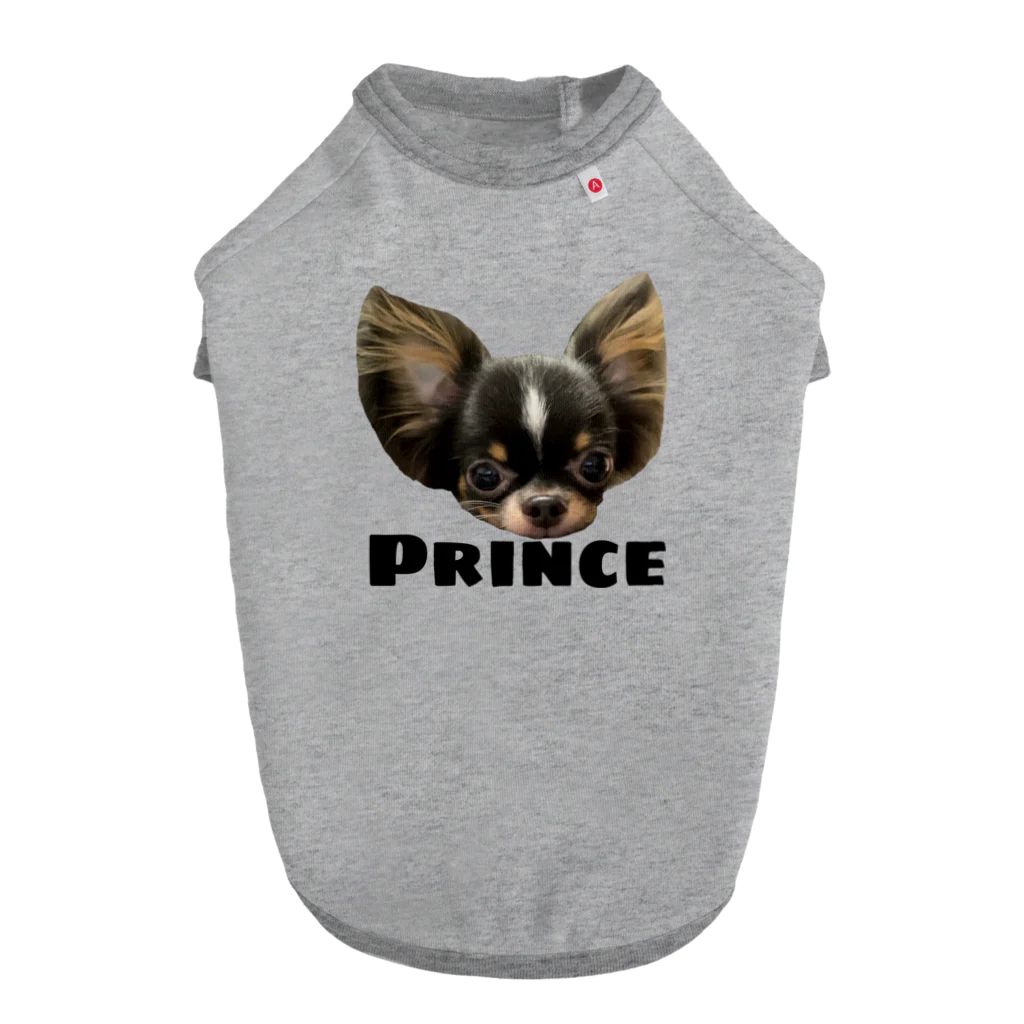 チワワのOWTANのPRINCE  チワワ　ホワイト ドッグTシャツ