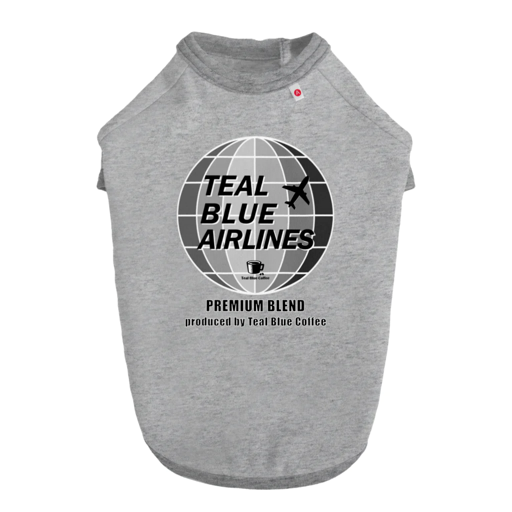 Teal Blue CoffeeのTEAL BLUE AIRLINES - grayscale Ver. - ドッグTシャツ