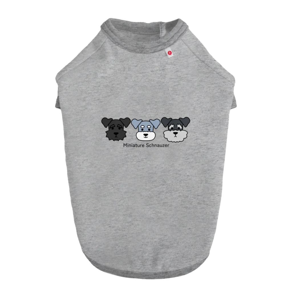 黒シュナポーラの3連シュナウザー Dog T-shirt