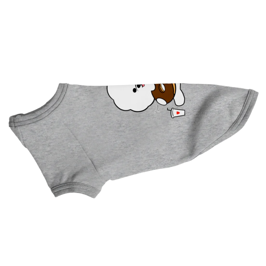 Reecha8のドーナツ好きの白モフちゃん Dog T-shirt