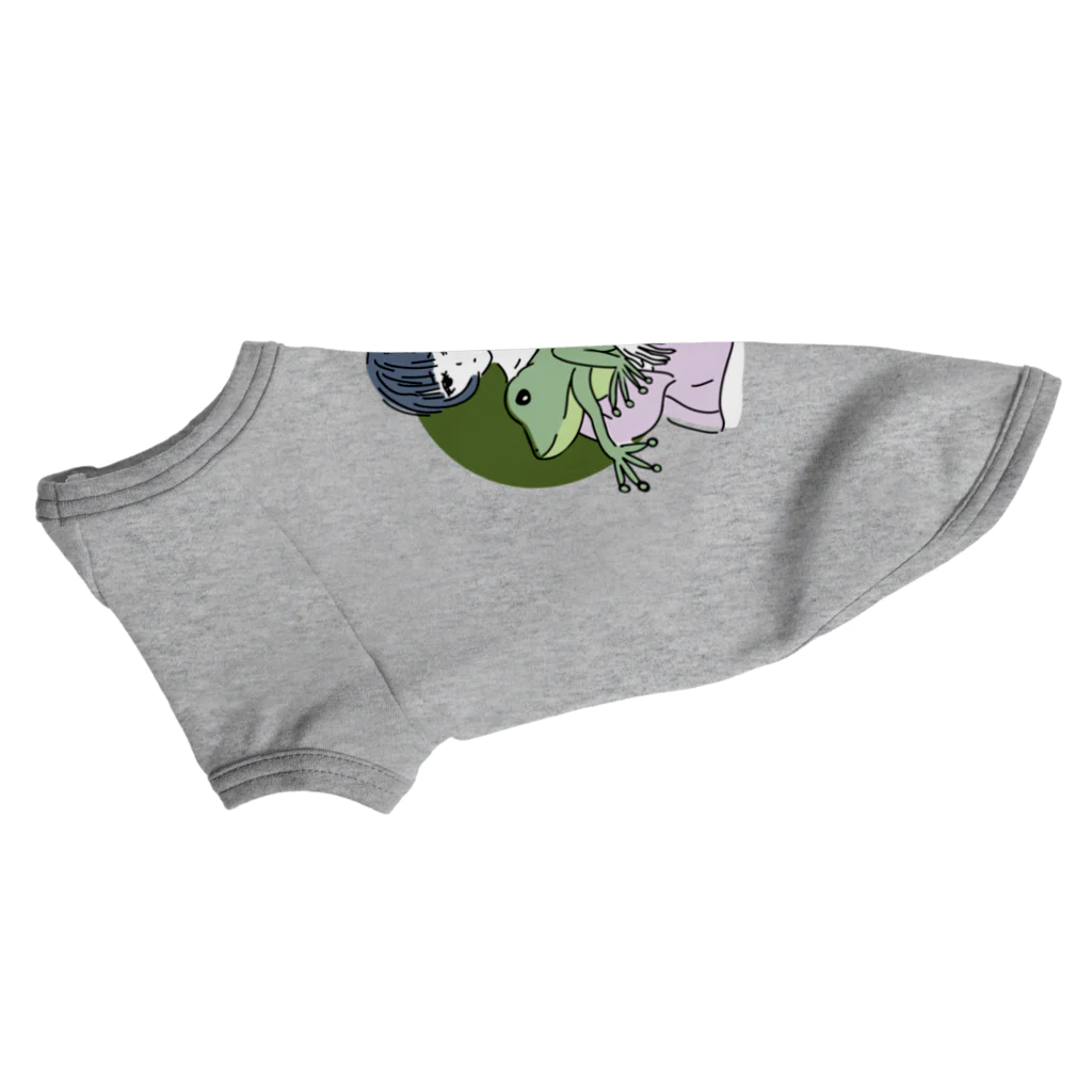 chicodeza by suzuriのカエル好きな女の子 ドッグTシャツ