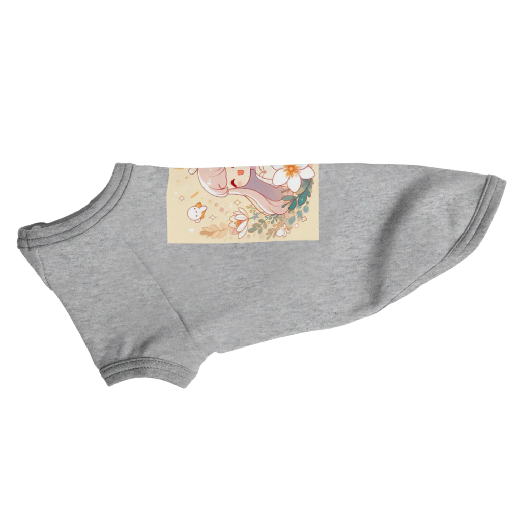 終わらない夢🌈の少女とお花🌸 Dog T-shirt