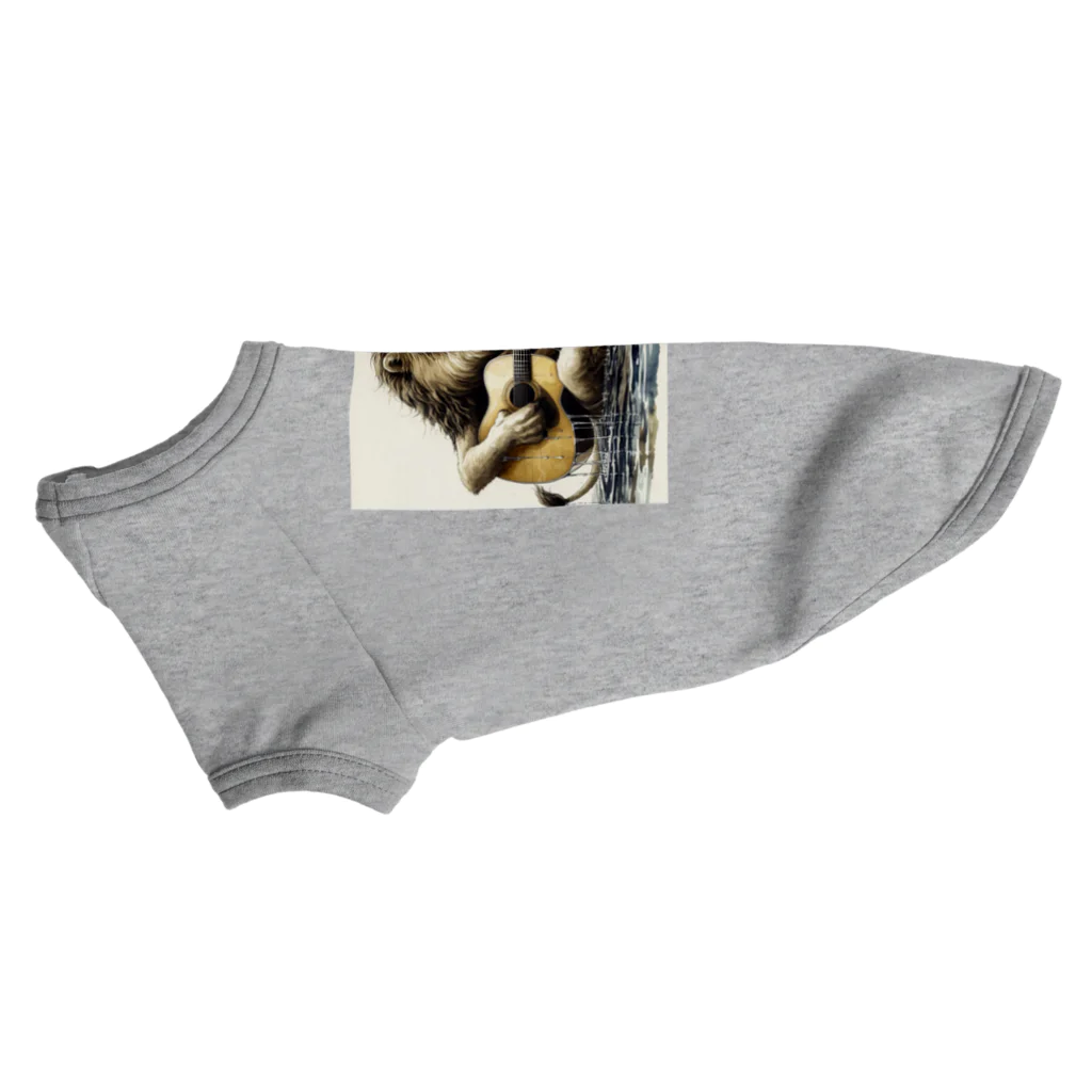 紅藤コミミズクの弾き語るライオン Dog T-shirt