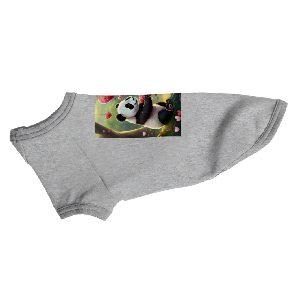 ねこねこねこんのパンダハート Dog T-shirt