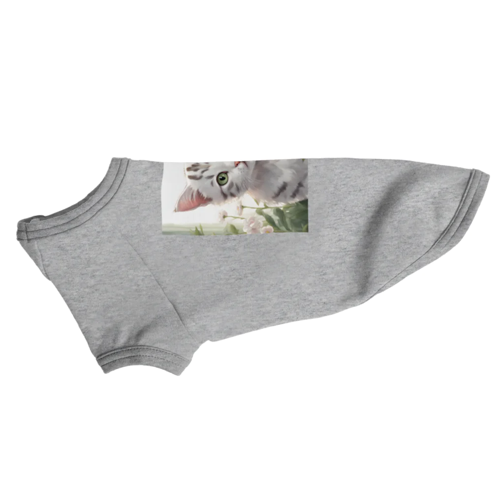 yoiyononakaの虎縞白猫02 Dog T-shirt