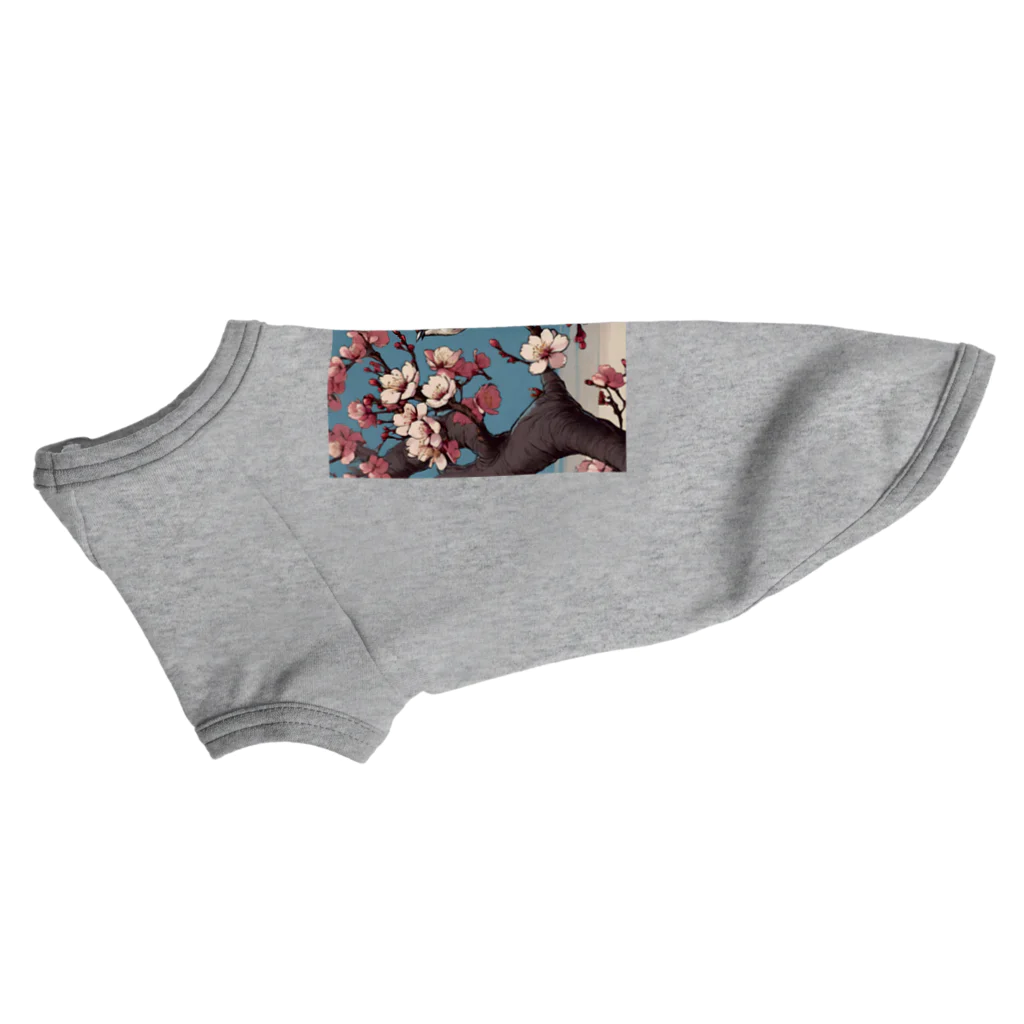 ウェブエンパイアの桜と雀（Cherry blossom & sparrow)  01 Dog T-shirt