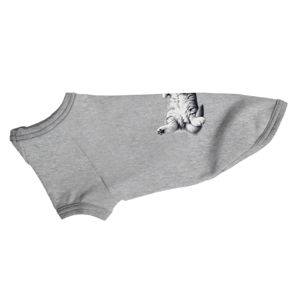 sansamのねこごろり/モノクロ Dog T-shirt