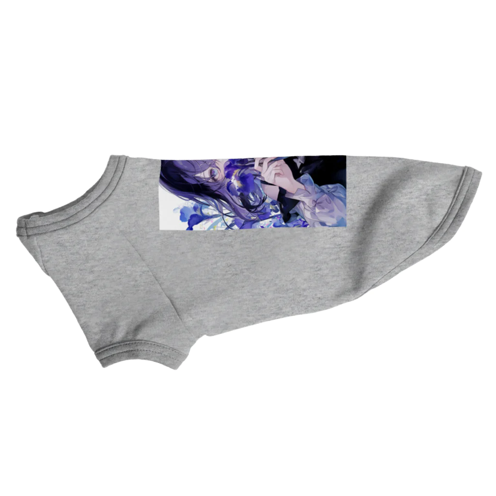 AQUAMETAVERSEの花菖蒲の優美な香り　BLUE PLUM  691 Dog T-shirt