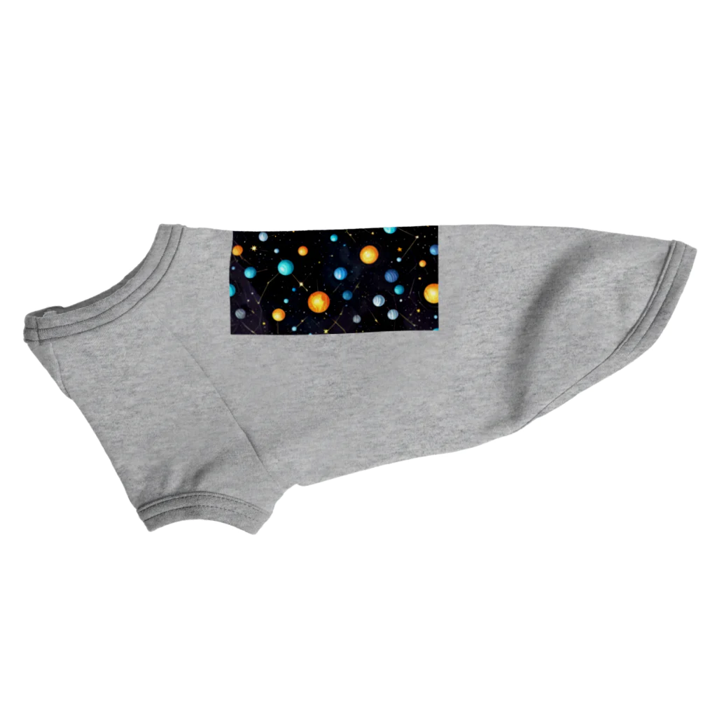 mibusenaの宇宙空間デザイン Dog T-shirt