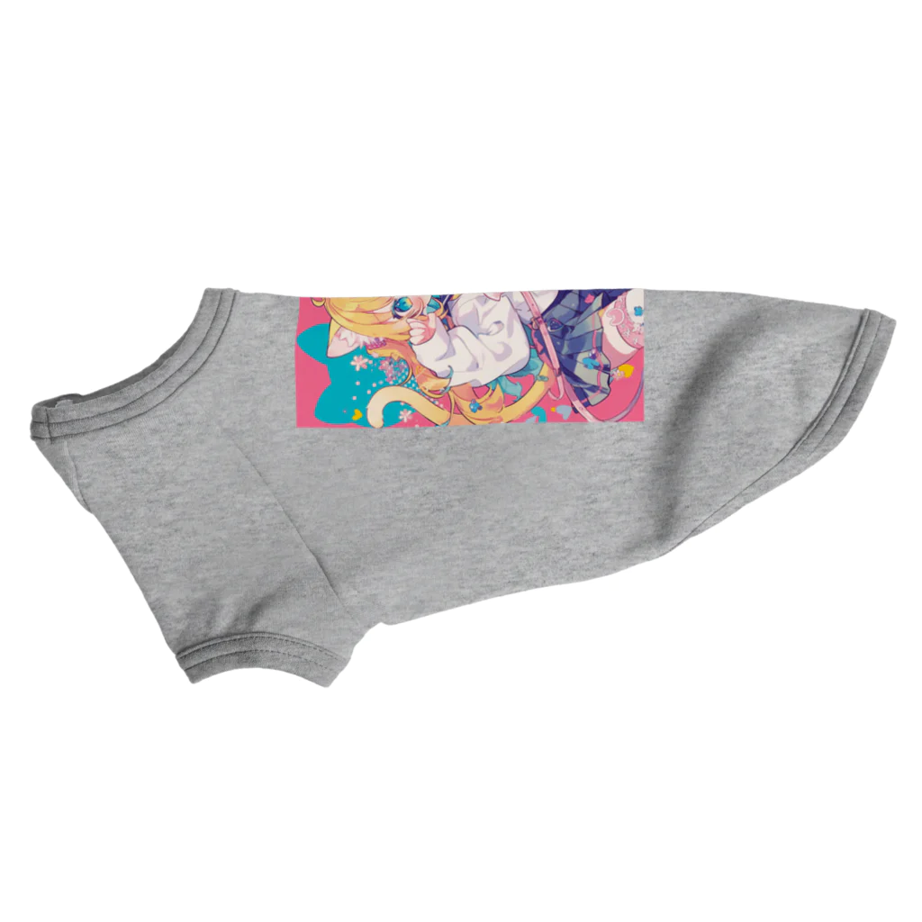 no_mi_Ke08のカラフルな猫耳の女の子のキャラクター ドッグTシャツ