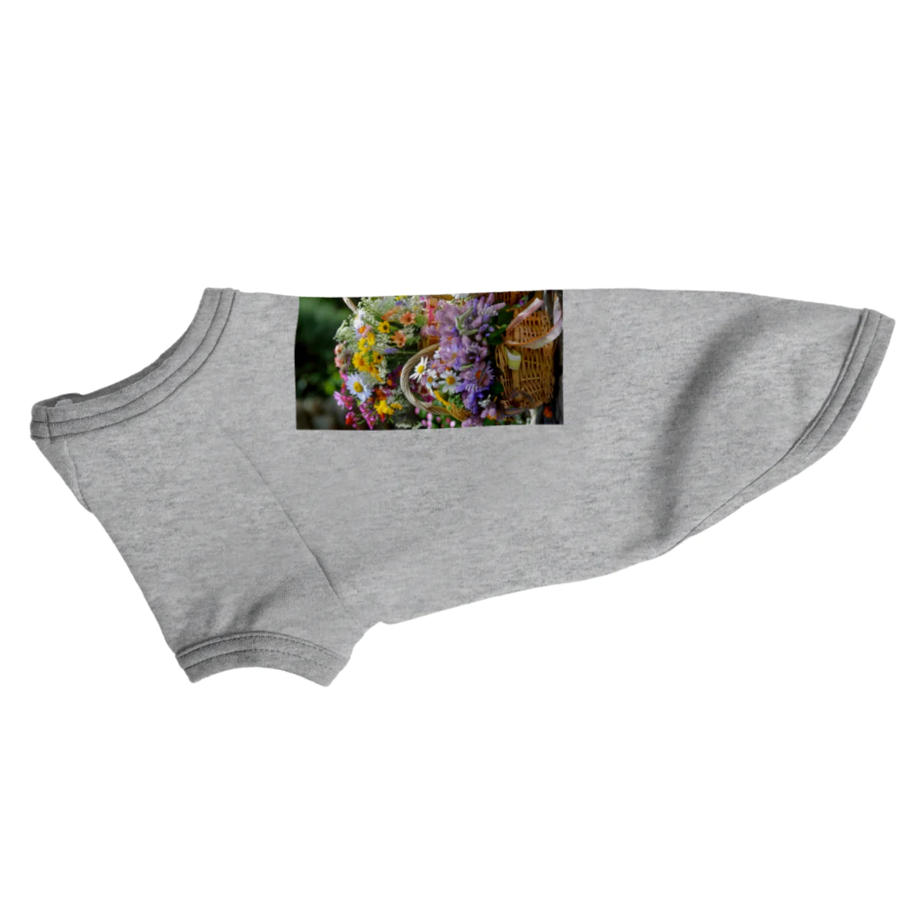 AQUAMETAVERSEの華やかな花が入った花かご　なでしこ1478 Dog T-shirt