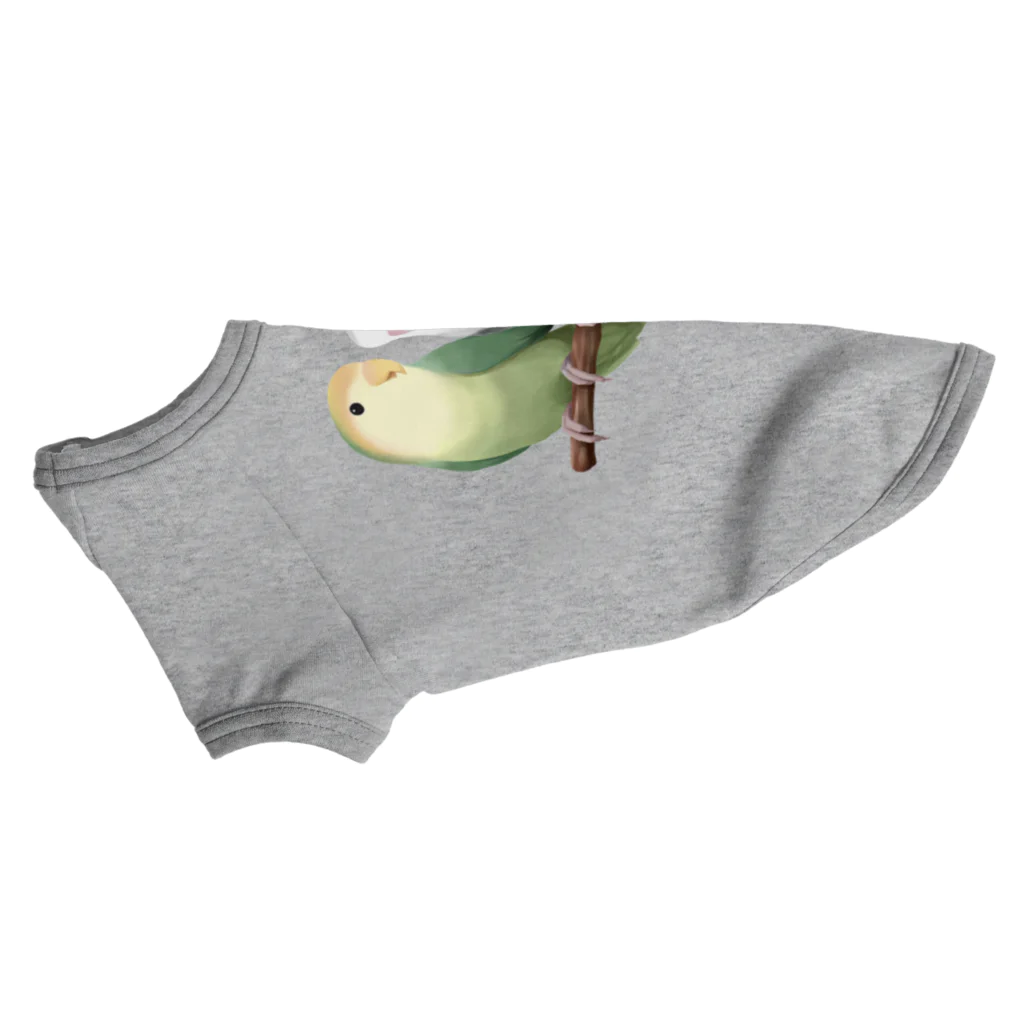 まめるりはことりのコザクラインコ　モーブとオリーブ【まめるりはことり】 ドッグTシャツ