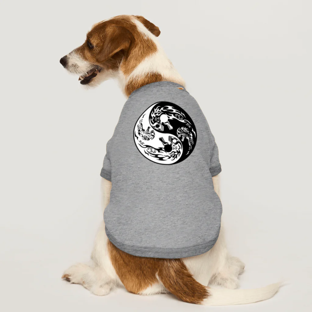 Ａ’ｚｗｏｒｋＳの陰陽二連髑髏 旋転（オリジナル家紋シリーズ） Dog T-shirt