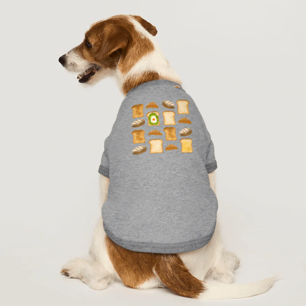 nao_pan_coffeeのいっぱいのパン Dog T-shirt