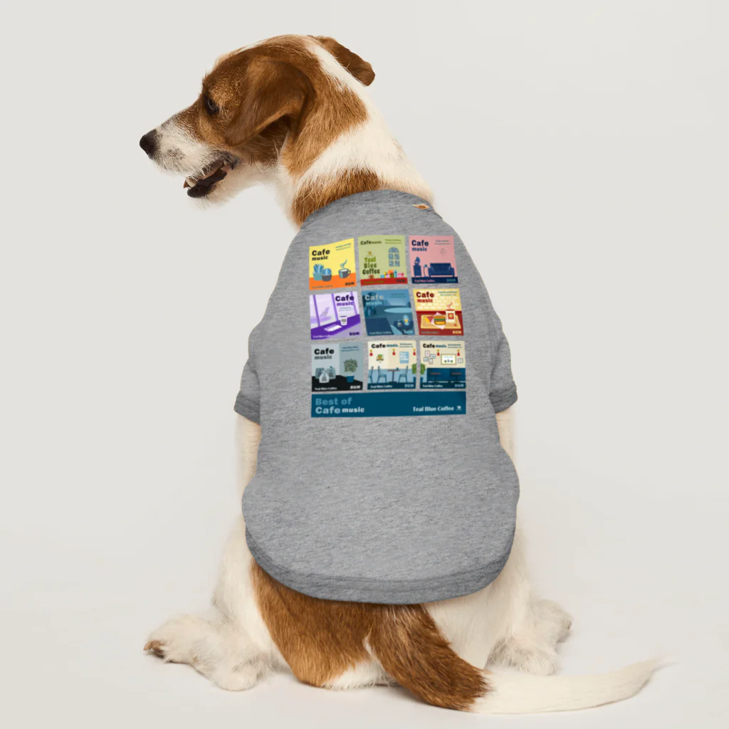 Teal Blue CoffeeのBest of Cafe music Dog T-shirt