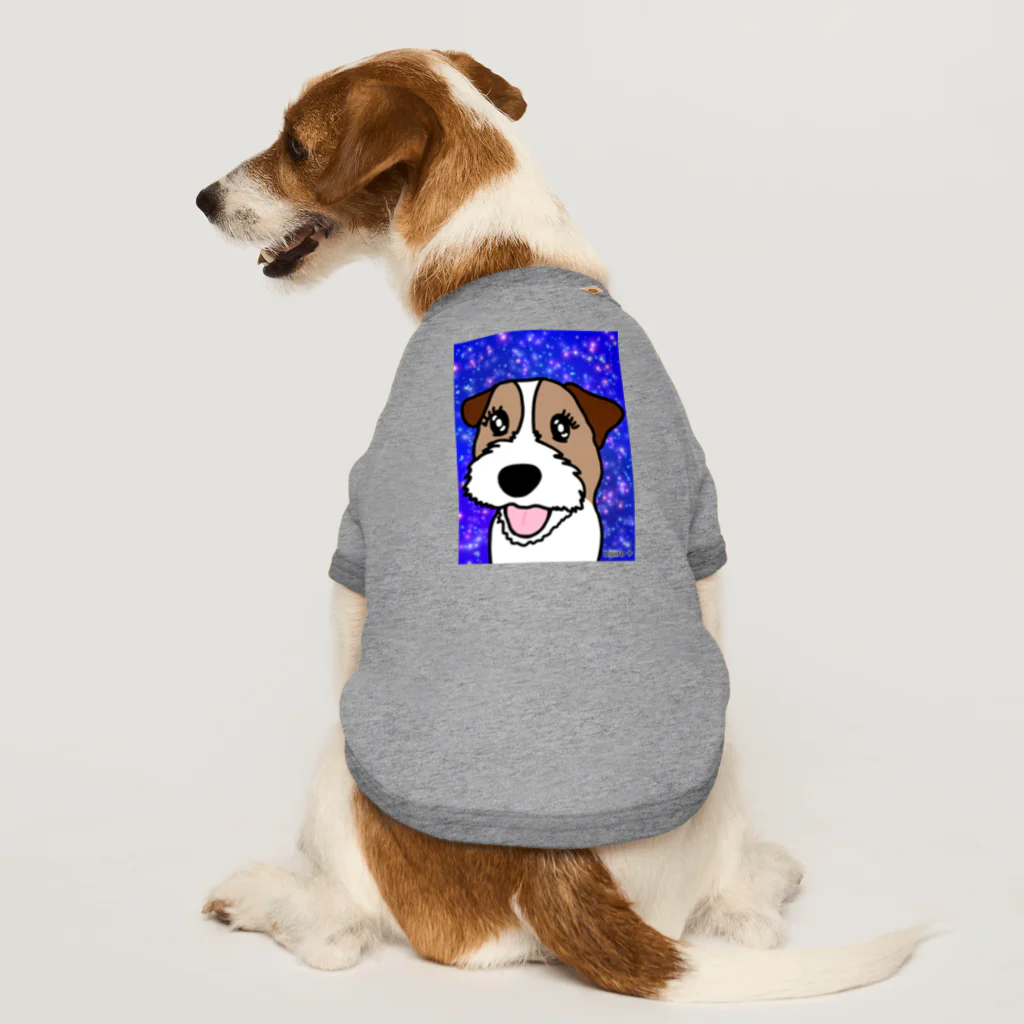 虹色PLUSの夜空を見上げて　ジャックラッセルテリア犬 Dog T-shirt