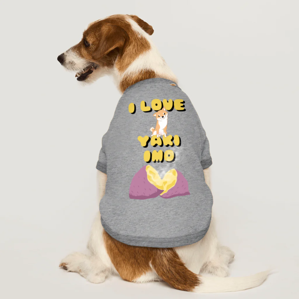 真希ナルセ（マキナル）のI LOVE YAKI IMO（赤柴） Dog T-shirt
