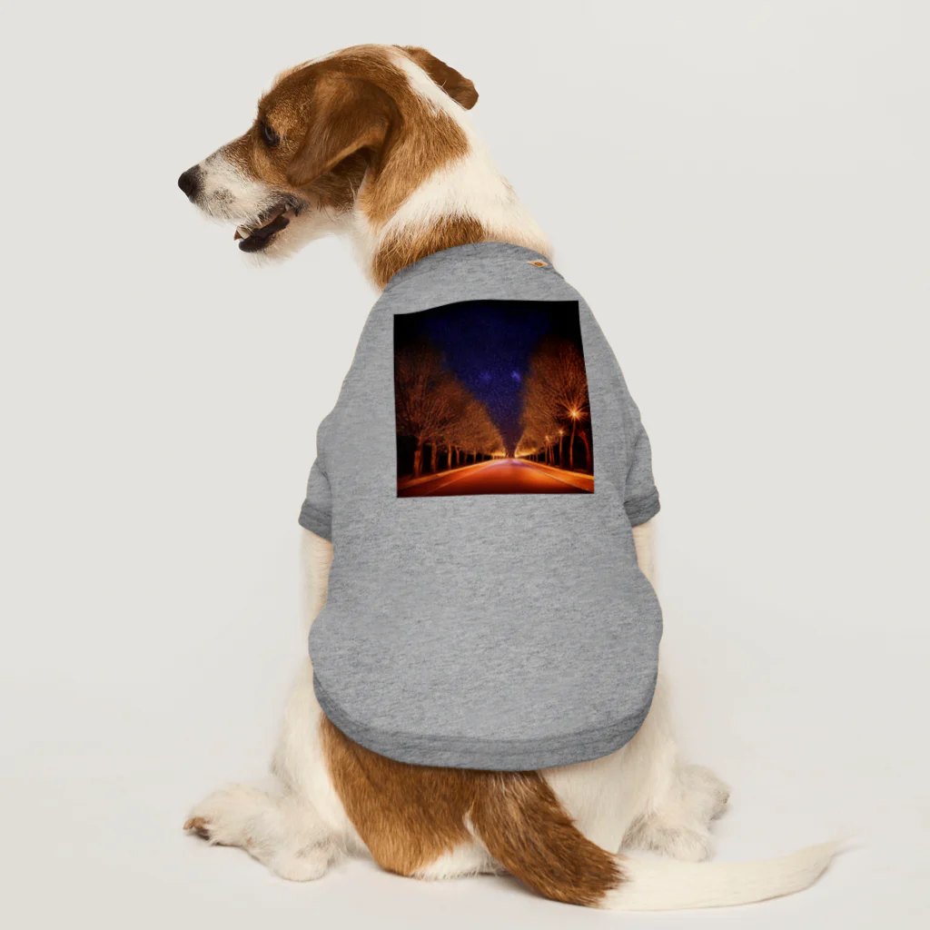 ミラくまのイルミネーションの並木道 Dog T-shirt