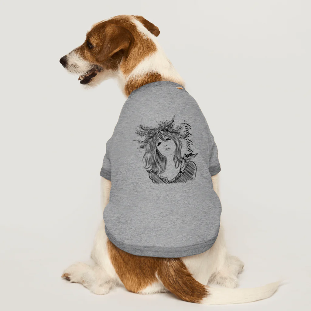 コーヒーロールのLady Luck-1 Dog T-shirt