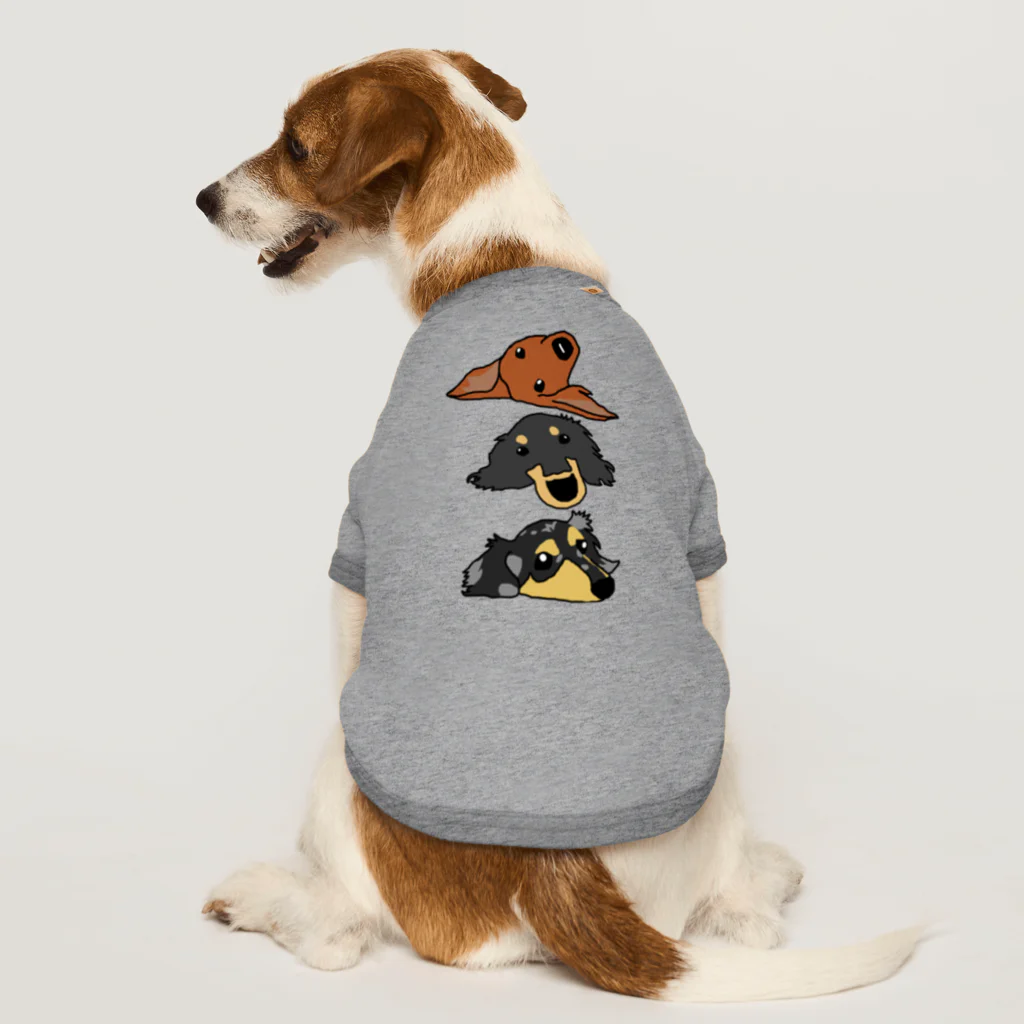 ダックス雑貨ひなたの3Dachs Dog T-shirt