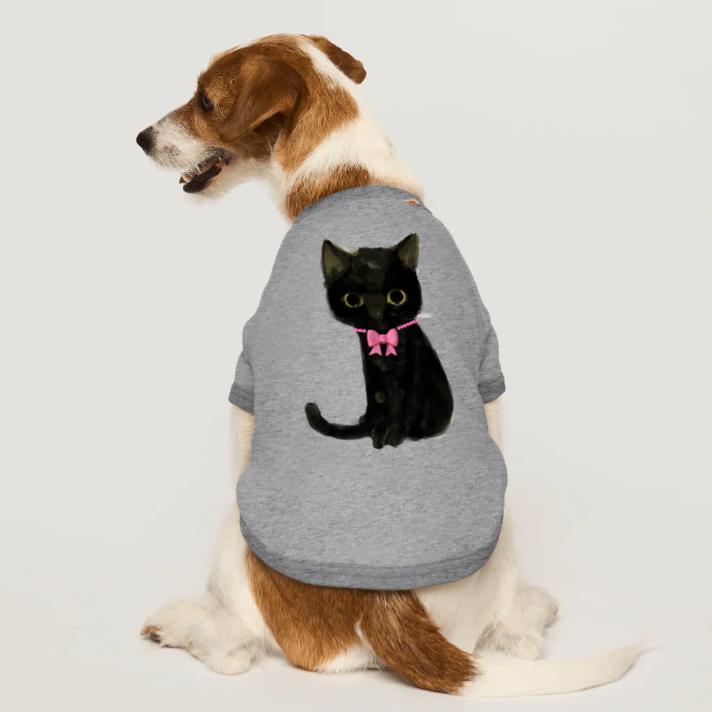 monamona1115の黒猫柄シャツ Dog T-shirt