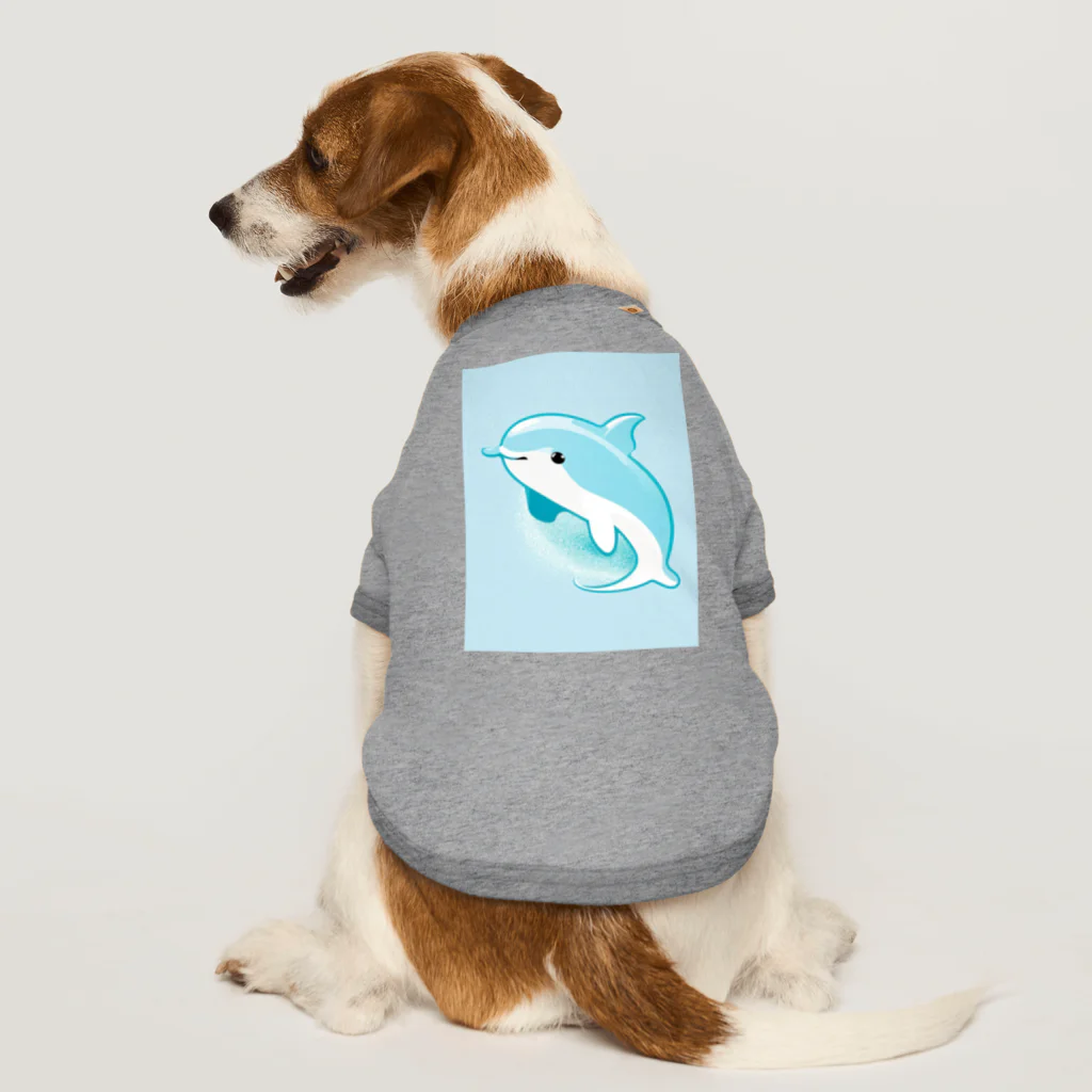 dolphineの癒しのハッピードルフィン　Healing Happy Dolphine ドッグTシャツ