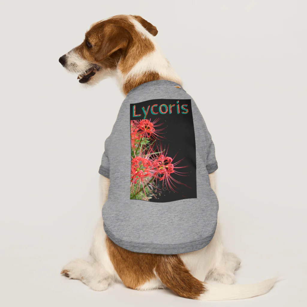 アニマル四字熟語のリコリス　彼岸花　LYCORIS Dog T-shirt