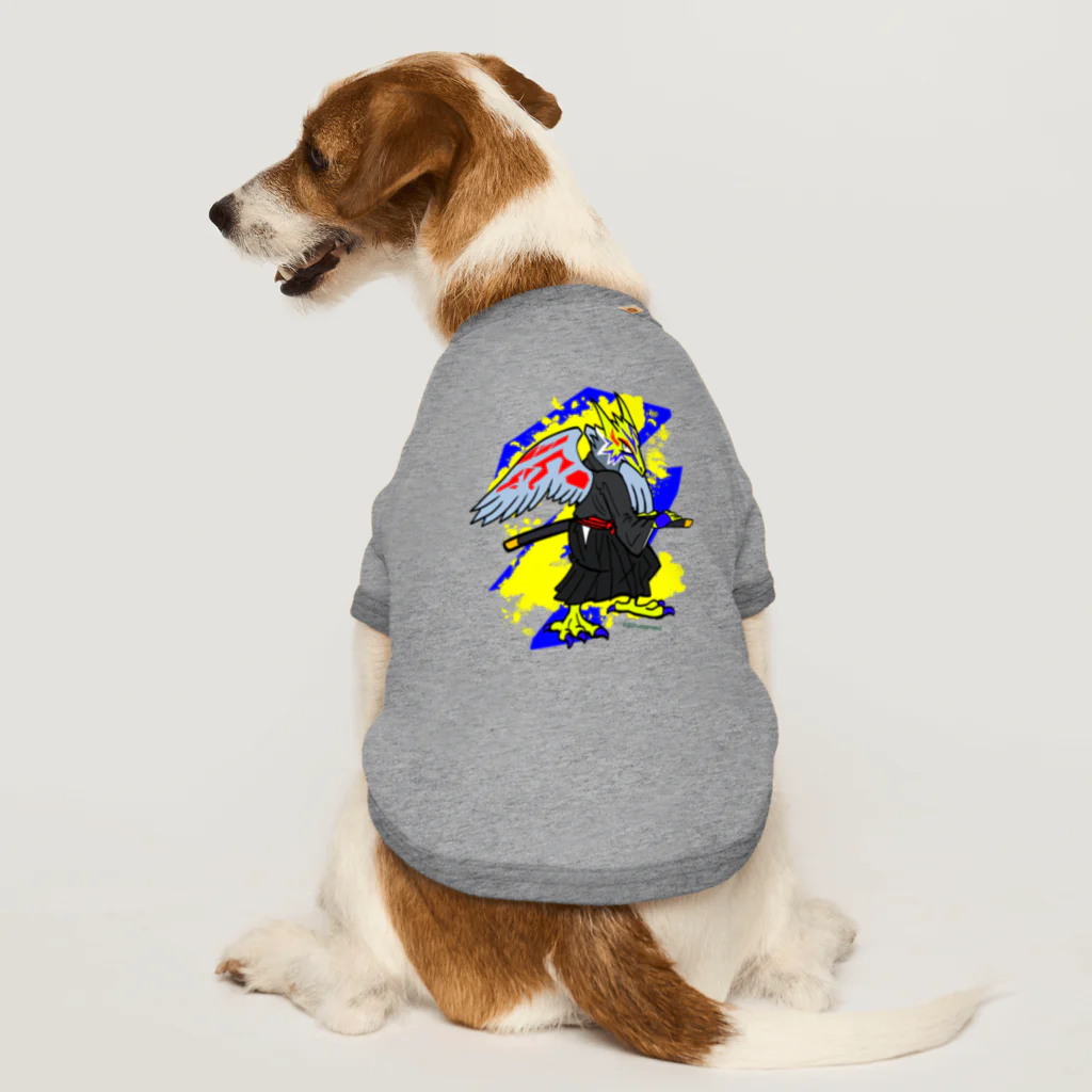 宇寅。の刀と猛禽類イメージのドラゴン Dog T-shirt