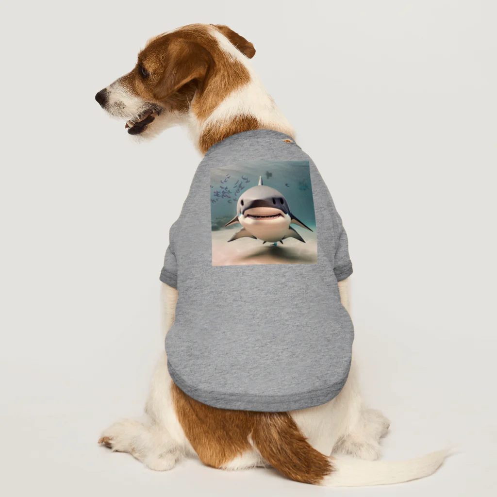 まな九郎ショップの可愛いサメ Dog T-shirt