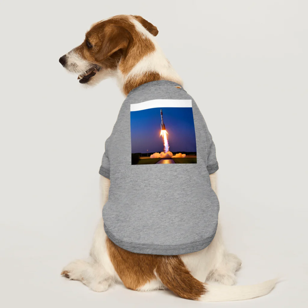 swanの夕焼けのロケット ドッグTシャツ