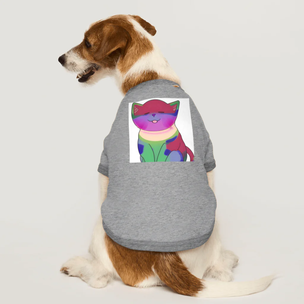 bokenasuの幸運を呼ぶ⁈虹色ネコ助 Dog T-shirt