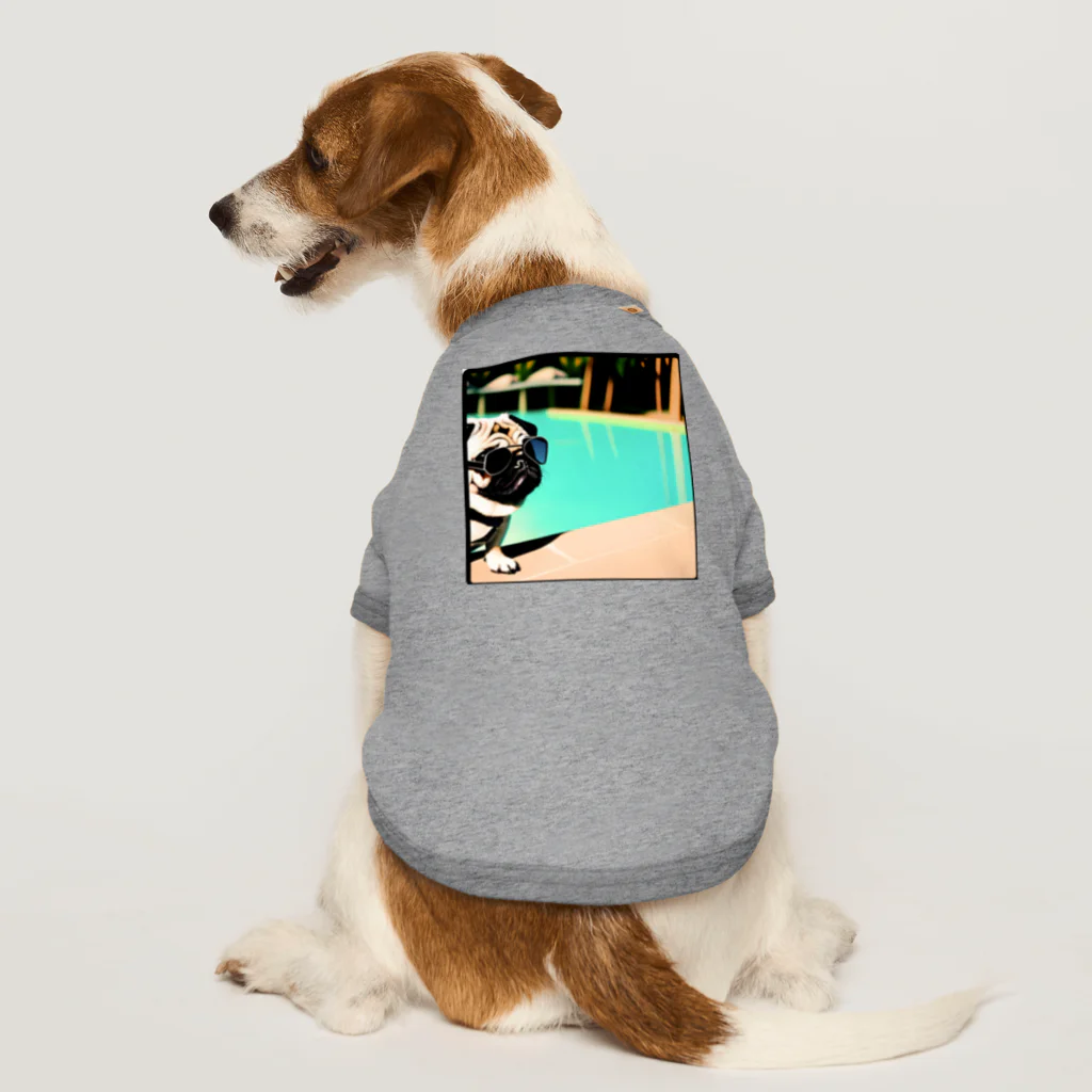 パグ男くんの休日のパグ男 Dog T-shirt