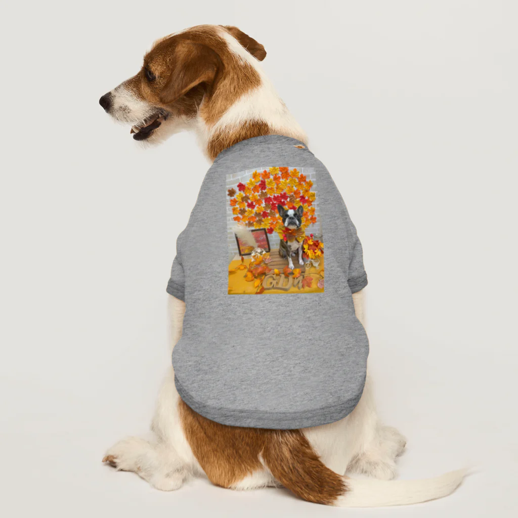 ボステリの秋　ボストンテリアジョー君　ウィンク Dog T-shirt