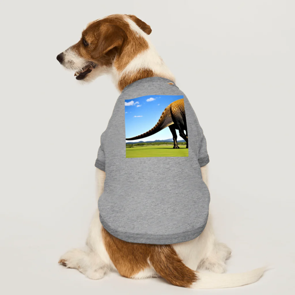 サウルス工房の恐竜のしっぽ Dog T-shirt