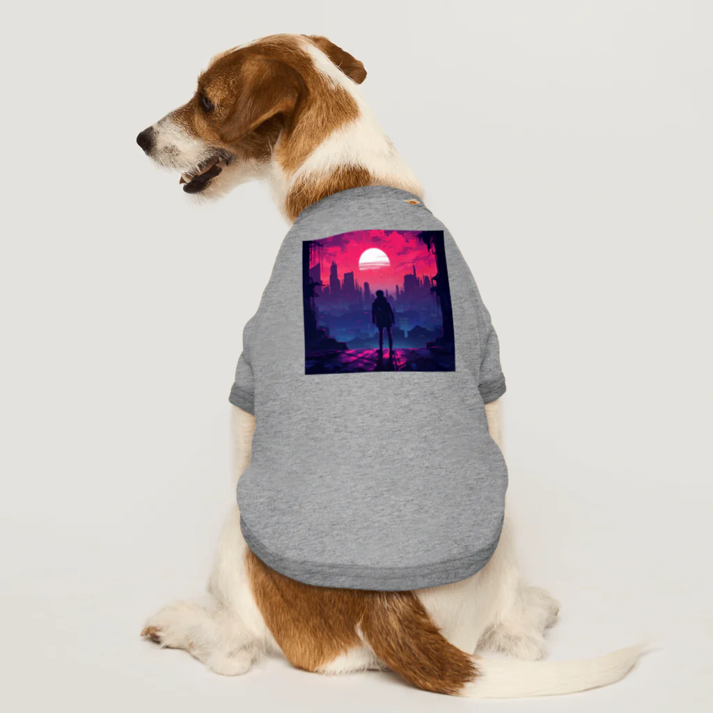 KAWAKAMI-SENTAROUの夕日に未来を誓った男性 Dog T-shirt