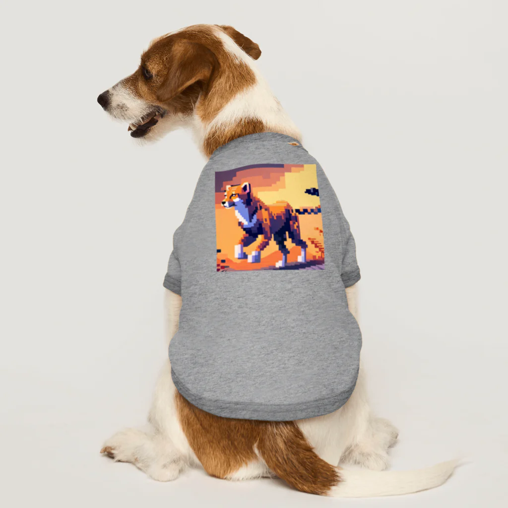 Useponzooのピクセルアート　チーター Dog T-shirt