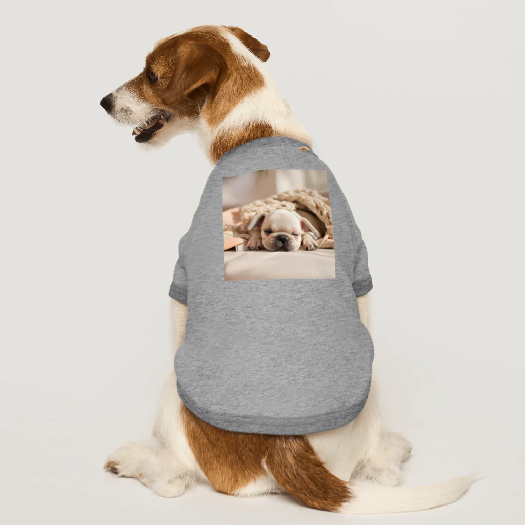 chapio8396のかわいいフレンチブルドックの寝顔 Dog T-shirt