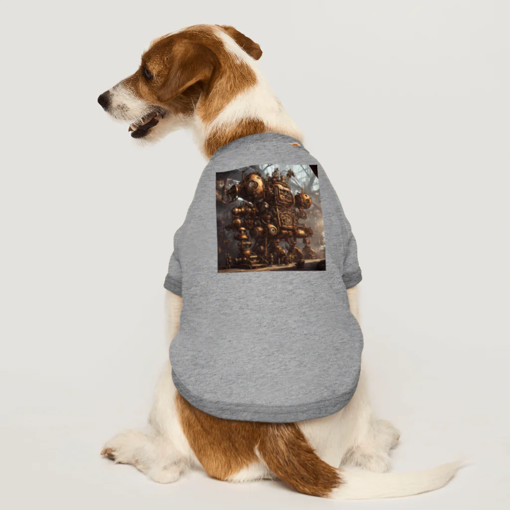 OnePartyのスチームパンクのロボット工場 Dog T-shirt