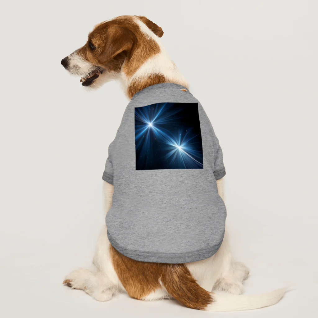 itacyoko(AIイラスト屋)の宇宙に輝く青い光 Dog T-shirt