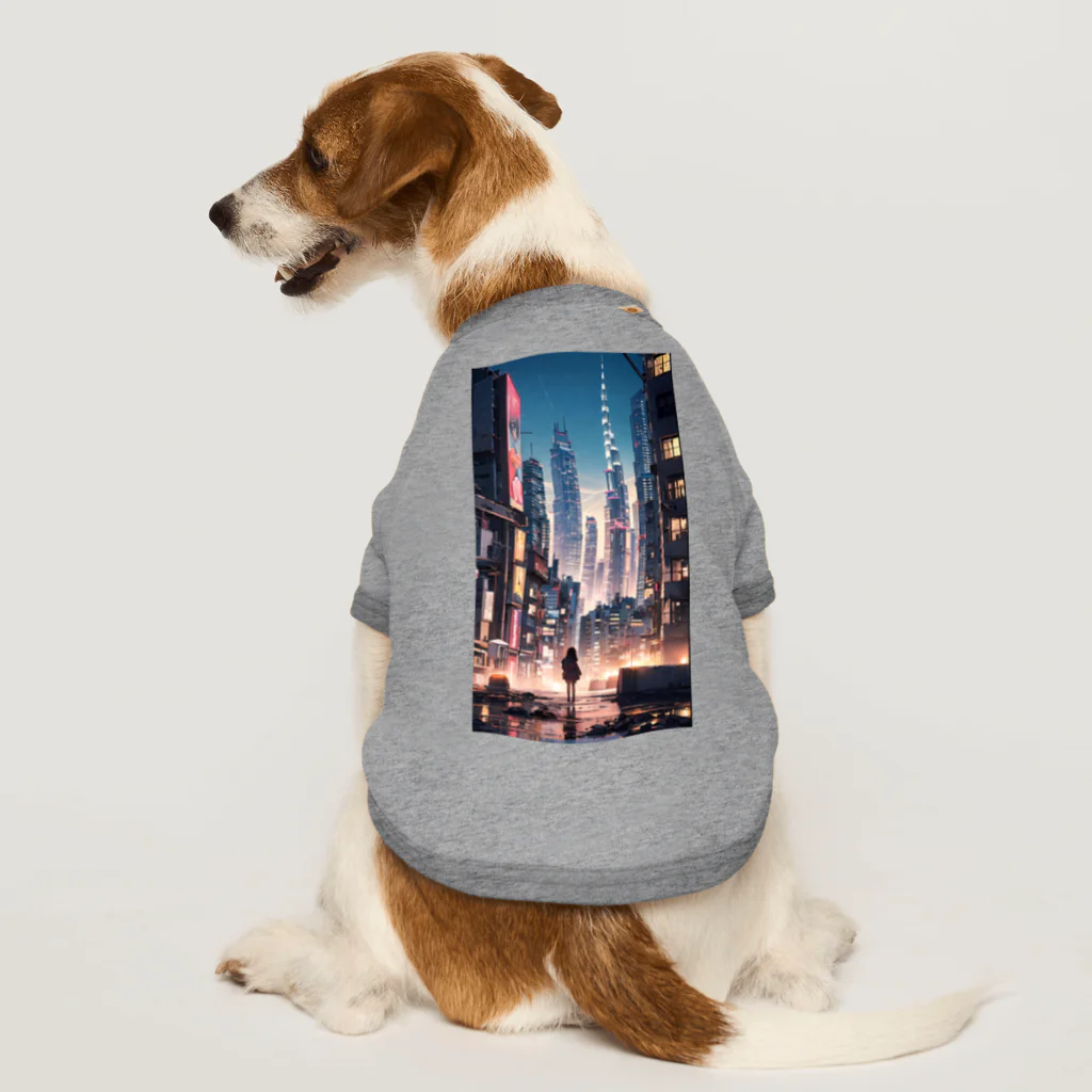 AI職人👨‍🏭のAI「ディストピアに希望の光」 Dog T-shirt