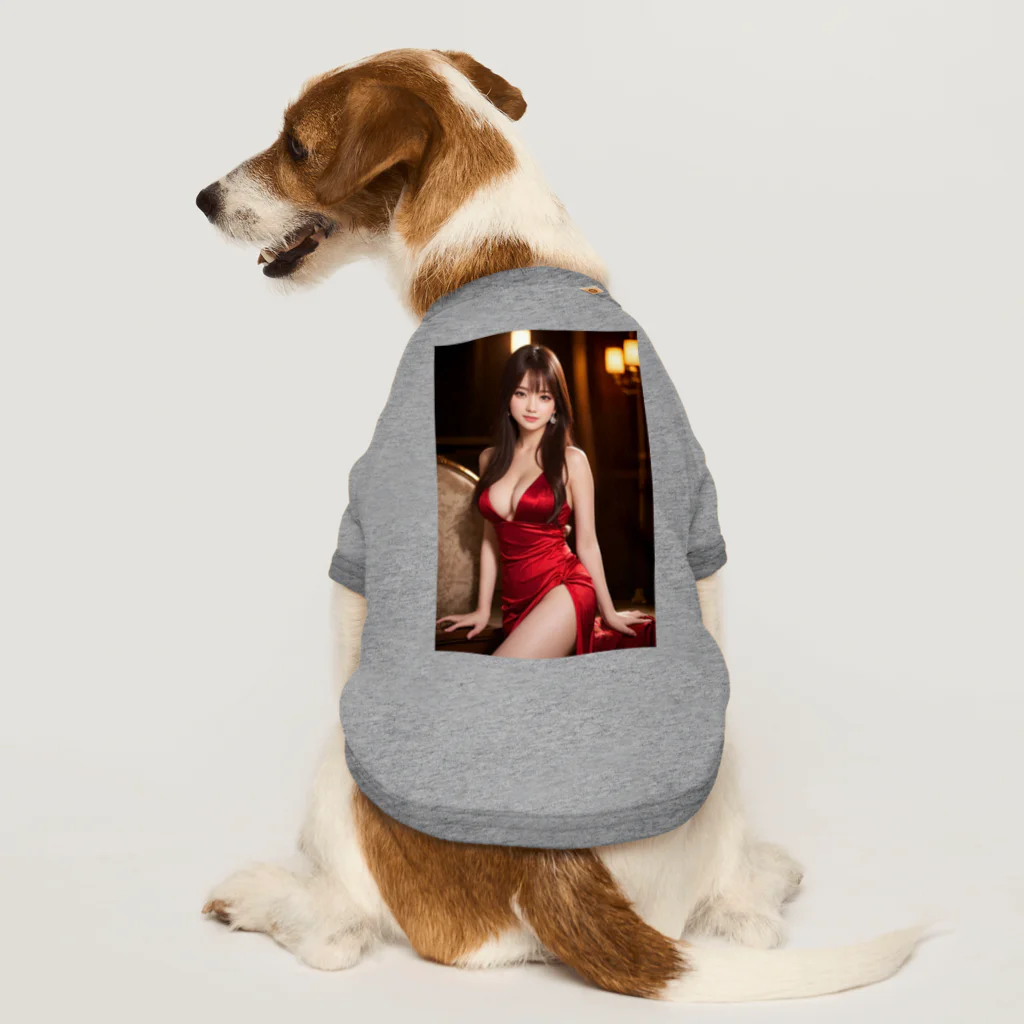 AI Lucy(ルーシー)の赤いドレスの彼女 Dog T-shirt