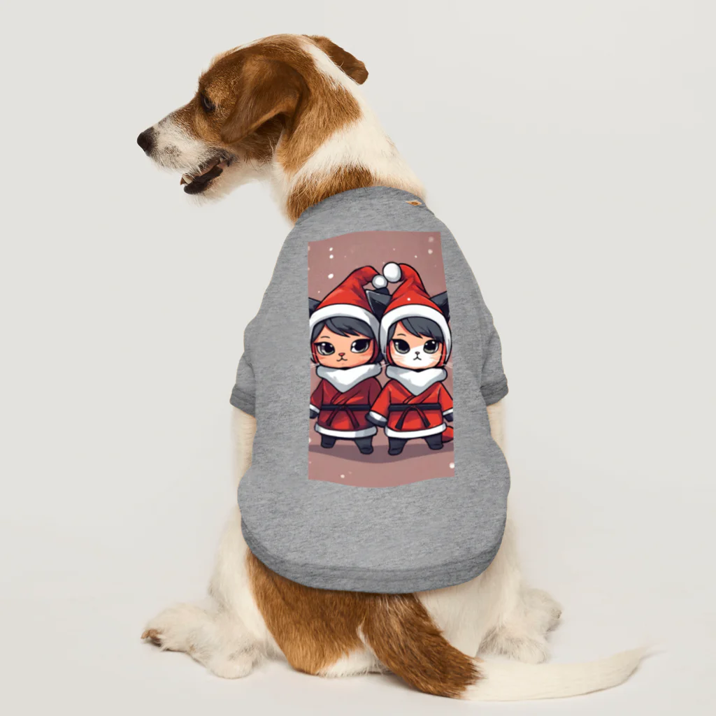 ニンニン忍者パンのクリスマスの着ぐるみを身にまとった可愛らしい忍者イラスト・グッズ Dog T-shirt