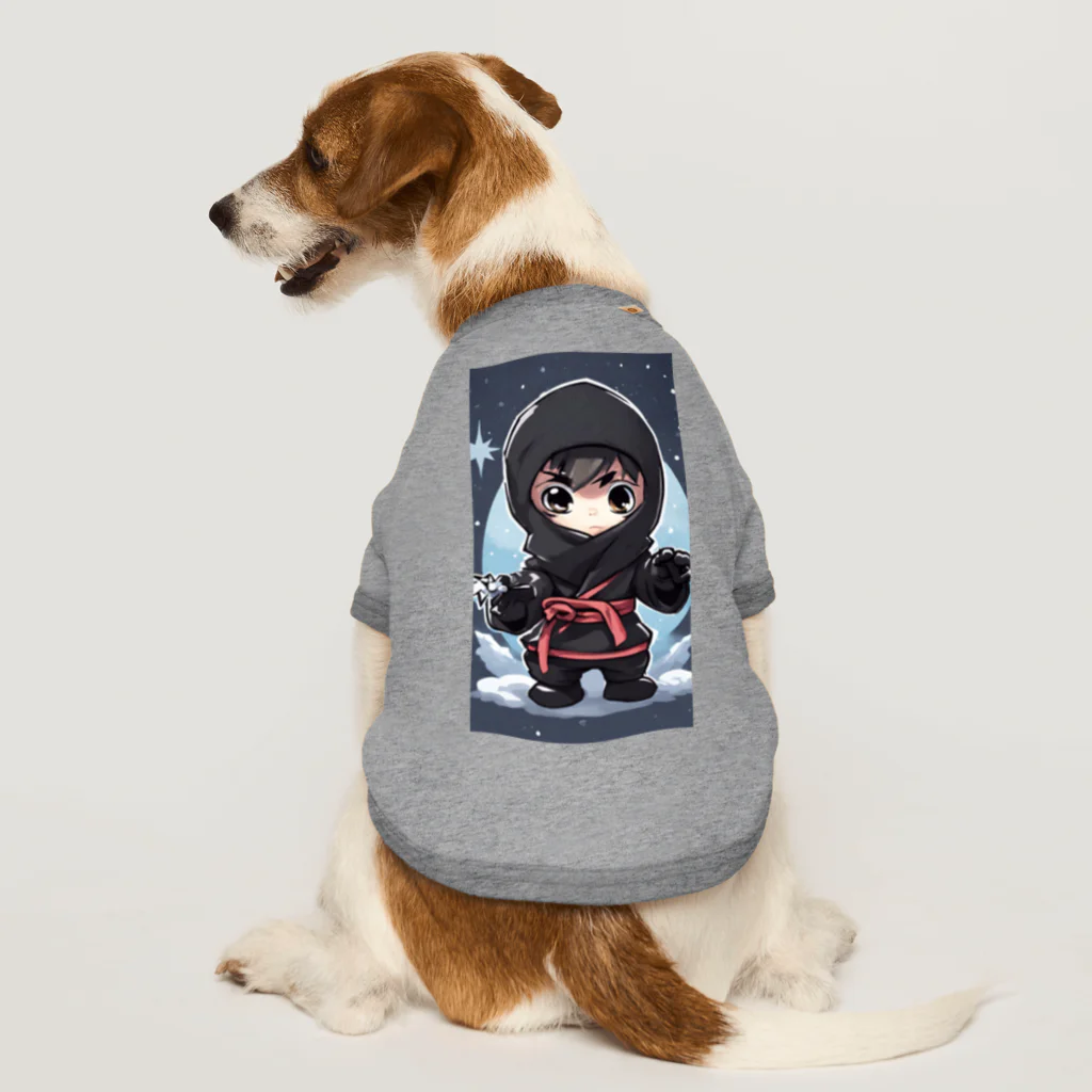 ニンニン忍者パンのとっても小さな忍者さんのキュートなイラスト入り Dog T-shirt