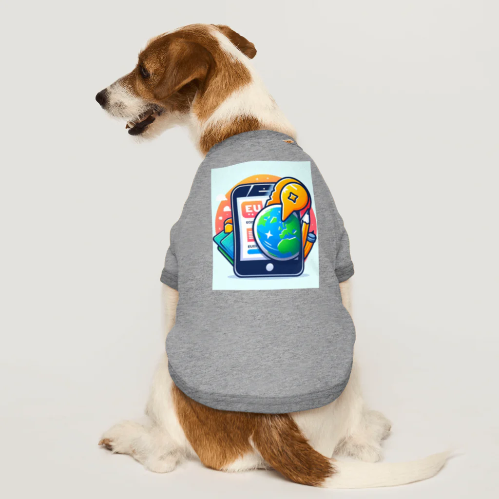 ワンダーワールド・ワンストップのスマホとユニークなキャラクター Dog T-shirt